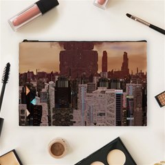 Skyline Skyscrapers Futuristic Sci-fi Panorama Cosmetic Bag (large) by Pakemis