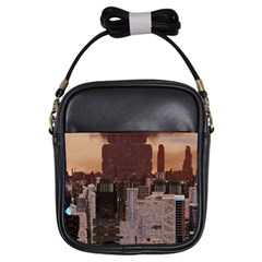 Skyline Skyscrapers Futuristic Sci-fi Panorama Girls Sling Bag by Pakemis