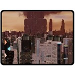 Skyline Skyscrapers Futuristic Sci-fi Panorama Fleece Blanket (Large) 80 x60  Blanket Front