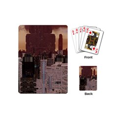 Skyline Skyscrapers Futuristic Sci-fi Panorama Playing Cards Single Design (mini) by Pakemis