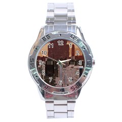 Skyline Skyscrapers Futuristic Sci-fi Panorama Stainless Steel Analogue Watch by Pakemis