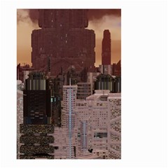 Skyline Skyscrapers Futuristic Sci-fi Panorama Small Garden Flag (two Sides) by Pakemis