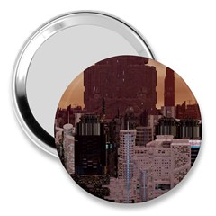 Skyline Skyscrapers Futuristic Sci-fi Panorama 3  Handbag Mirrors by Pakemis