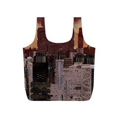 Skyline Skyscrapers Futuristic Sci-fi Panorama Full Print Recycle Bag (s) by Pakemis