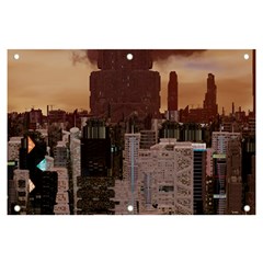 Skyline Skyscrapers Futuristic Sci-fi Panorama Banner And Sign 6  X 4  by Pakemis