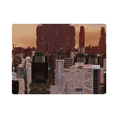 Skyline Skyscrapers Futuristic Sci-fi Panorama Flano Blanket (mini) by Pakemis