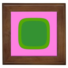 Pink And Green 1105 - Groovy Retro Style Art Framed Tile by KorokStudios