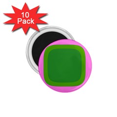 Pink And Green 1105 - Groovy Retro Style Art 1 75  Magnets (10 Pack)  by KorokStudios