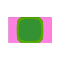 Pink And Green 1105 - Groovy Retro Style Art Sticker (rectangular) by KorokStudios