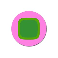 Pink And Green 1105 - Groovy Retro Style Art Magnet 3  (round) by KorokStudios