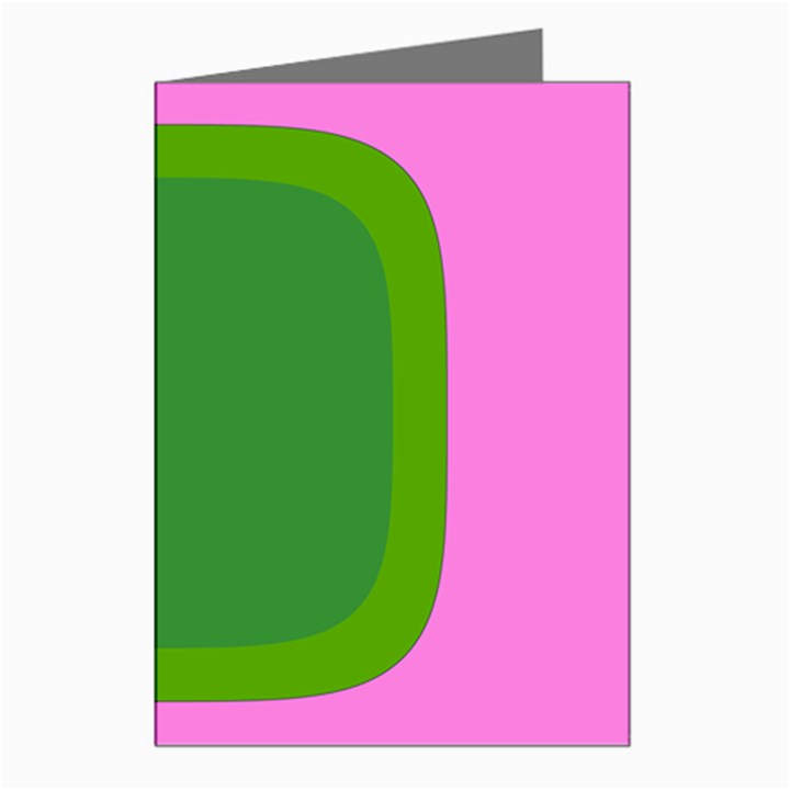 Pink And Green 1105 - Groovy Retro Style Art Greeting Cards (Pkg of 8)