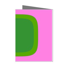 Pink And Green 1105 - Groovy Retro Style Art Mini Greeting Cards (pkg Of 8)