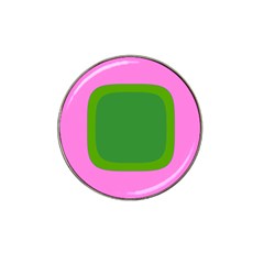 Pink And Green 1105 - Groovy Retro Style Art Hat Clip Ball Marker by KorokStudios