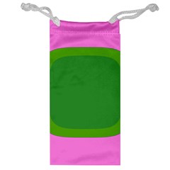 Pink And Green 1105 - Groovy Retro Style Art Jewelry Bag by KorokStudios