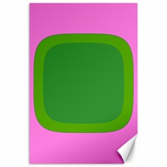 Pink And Green 1105 - Groovy Retro Style Art Canvas 24  X 36 