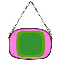 Pink And Green 1105 - Groovy Retro Style Art Chain Purse (one Side) by KorokStudios