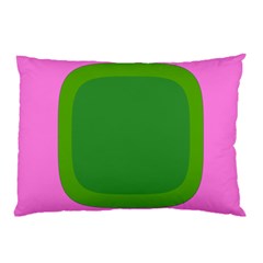 Pink And Green 1105 - Groovy Retro Style Art Pillow Case by KorokStudios