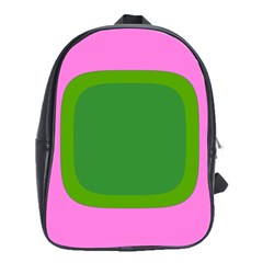 Pink And Green 1105 - Groovy Retro Style Art School Bag (large) by KorokStudios