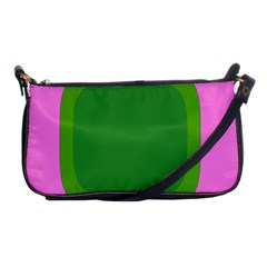 Pink And Green 1105 - Groovy Retro Style Art Shoulder Clutch Bag by KorokStudios