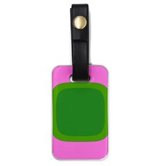 Pink And Green 1105 - Groovy Retro Style Art Luggage Tag (one Side) by KorokStudios