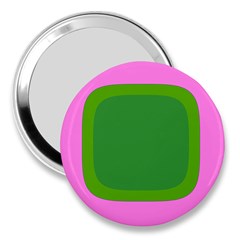 Pink And Green 1105 - Groovy Retro Style Art 3  Handbag Mirrors by KorokStudios