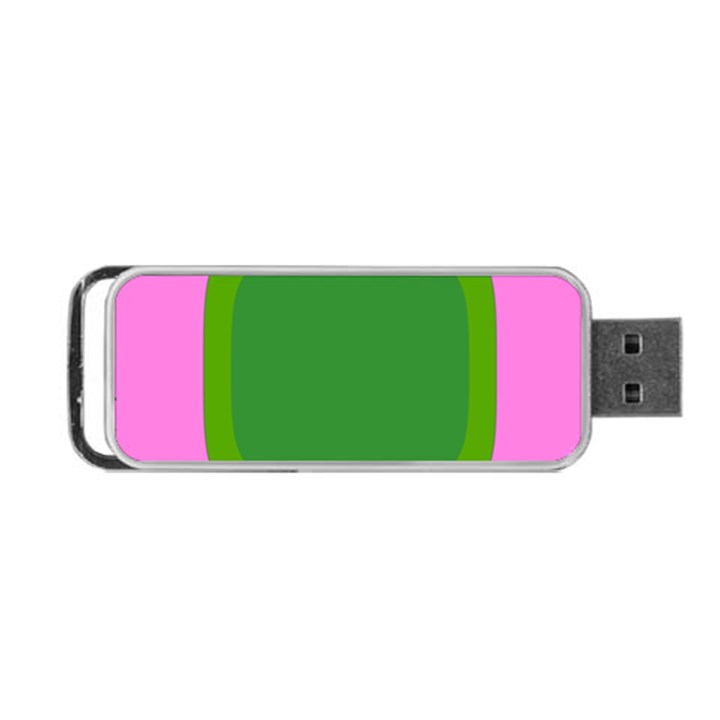 Pink And Green 1105 - Groovy Retro Style Art Portable USB Flash (One Side)