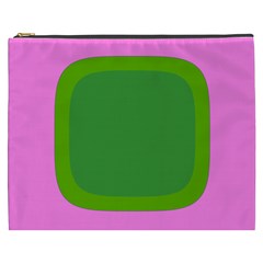 Pink And Green 1105 - Groovy Retro Style Art Cosmetic Bag (xxxl) by KorokStudios