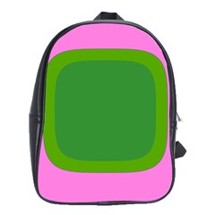 Pink And Green 1105 - Groovy Retro Style Art School Bag (xl) by KorokStudios