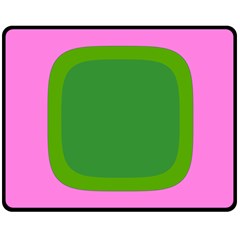 Pink And Green 1105 - Groovy Retro Style Art Double Sided Fleece Blanket (medium) by KorokStudios