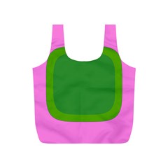 Pink And Green 1105 - Groovy Retro Style Art Full Print Recycle Bag (s) by KorokStudios