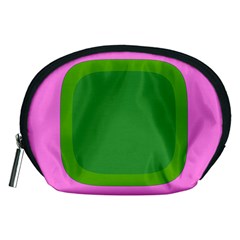 Pink And Green 1105 - Groovy Retro Style Art Accessory Pouch (medium) by KorokStudios