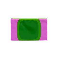 Pink And Green 1105 - Groovy Retro Style Art Cosmetic Bag (xs) by KorokStudios