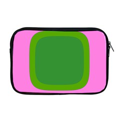 Pink And Green 1105 - Groovy Retro Style Art Apple Macbook Pro 17  Zipper Case by KorokStudios