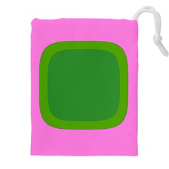 Pink And Green 1105 - Groovy Retro Style Art Drawstring Pouch (4xl) by KorokStudios