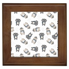 Cute Seamless Pattern With Koala Panda Bear Framed Tile by Pakemis