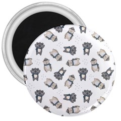 Cute Seamless Pattern With Koala Panda Bear 3  Magnets by Pakemis