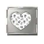 Cute Seamless Pattern With Koala Panda Bear Mega Link Heart Italian Charm (18mm) Front