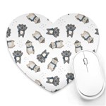 Cute Seamless Pattern With Koala Panda Bear Heart Mousepad Front