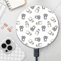 Cute Seamless Pattern With Koala Panda Bear Wireless Charger by Pakemis