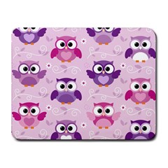 Seamless Cute Colourfull Owl Kids Pattern Small Mousepad by Pakemis