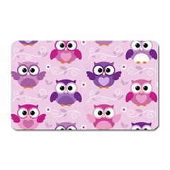 Seamless Cute Colourfull Owl Kids Pattern Magnet (rectangular) by Pakemis