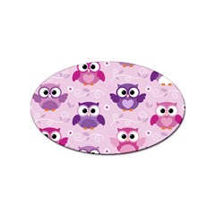 Seamless Cute Colourfull Owl Kids Pattern Sticker Oval (10 Pack) by Pakemis