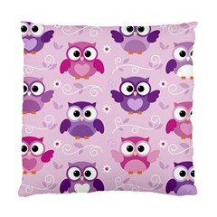 Seamless Cute Colourfull Owl Kids Pattern Standard Cushion Case (one Side) by Pakemis