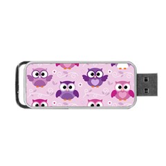 Seamless Cute Colourfull Owl Kids Pattern Portable Usb Flash (one Side) by Pakemis