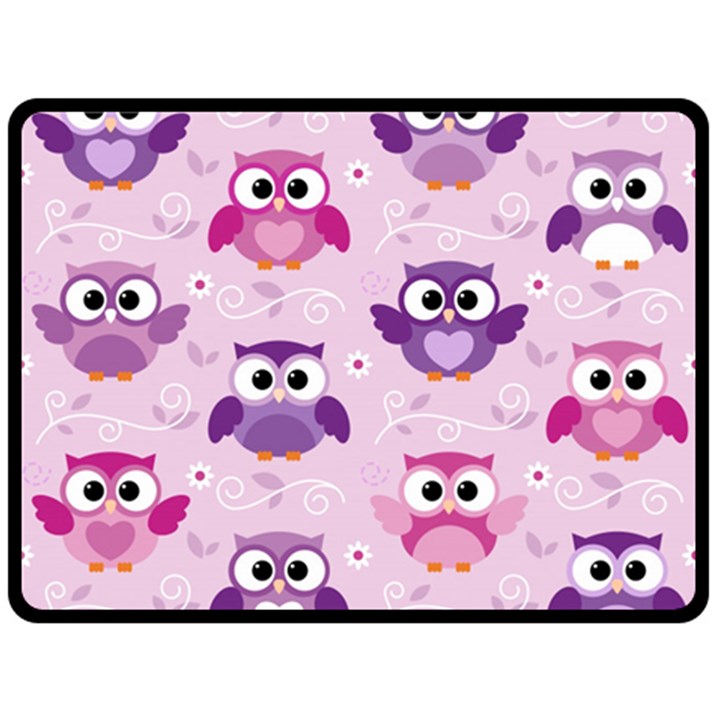 Seamless Cute Colourfull Owl Kids Pattern Double Sided Fleece Blanket (Large)