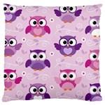 Seamless Cute Colourfull Owl Kids Pattern Large Flano Cushion Case (One Side) Front