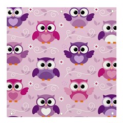 Seamless Cute Colourfull Owl Kids Pattern Banner And Sign 4  X 4  by Pakemis