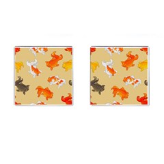 Gold Fish Seamless Pattern Background Cufflinks (square) by Pakemis