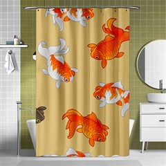 Gold Fish Seamless Pattern Background Shower Curtain 48  X 72  (small)  by Pakemis