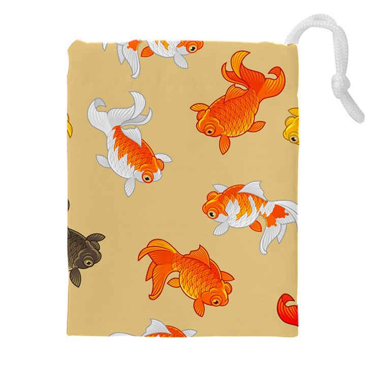 Gold Fish Seamless Pattern Background Drawstring Pouch (5XL)